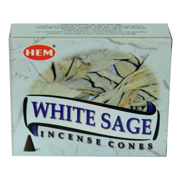 Beyaz Adaçayı Kokulu 10 Konik Tütsü - White Sage