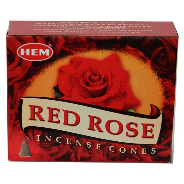 Kırmızı Gül Kokulu 10 Konik Tütsü - Red Rose